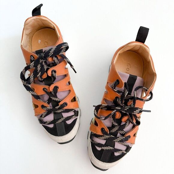 Cotelac Leather Multicolored Tennis Shoe Women’s EU 37 US 7 Made In Portugal - Picture 1 of 8
